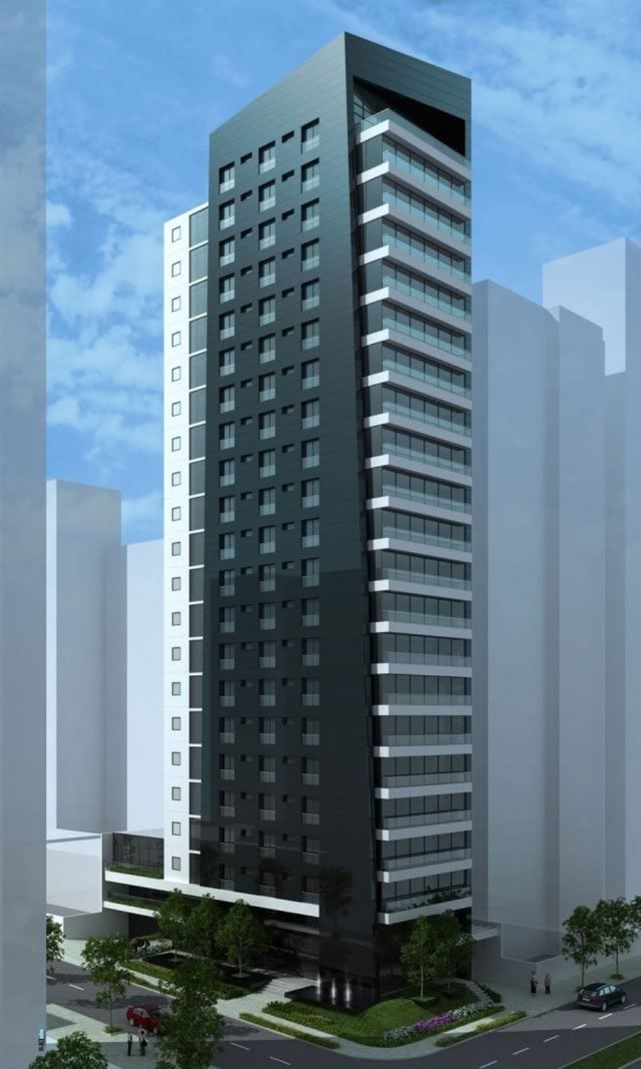 Modern high-rise building